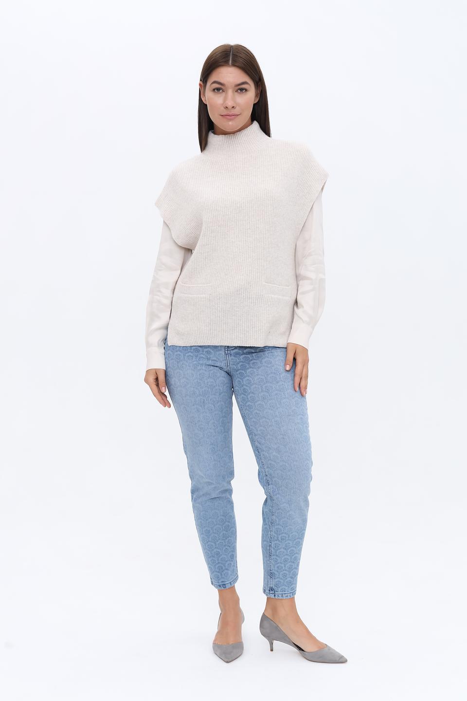 Жилет Oui вязаный бежевый