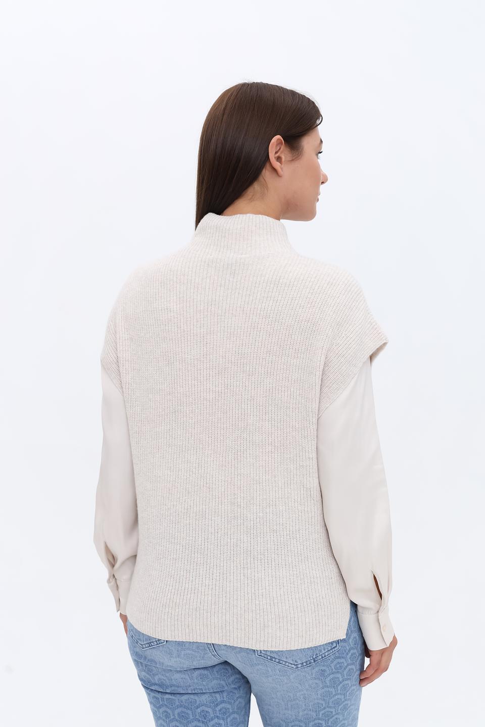 Жилет Oui вязаный бежевый