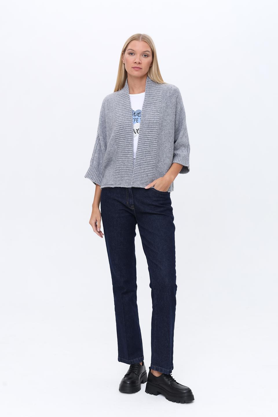 Кардиган Lecomte с рукавом 3/4 серый