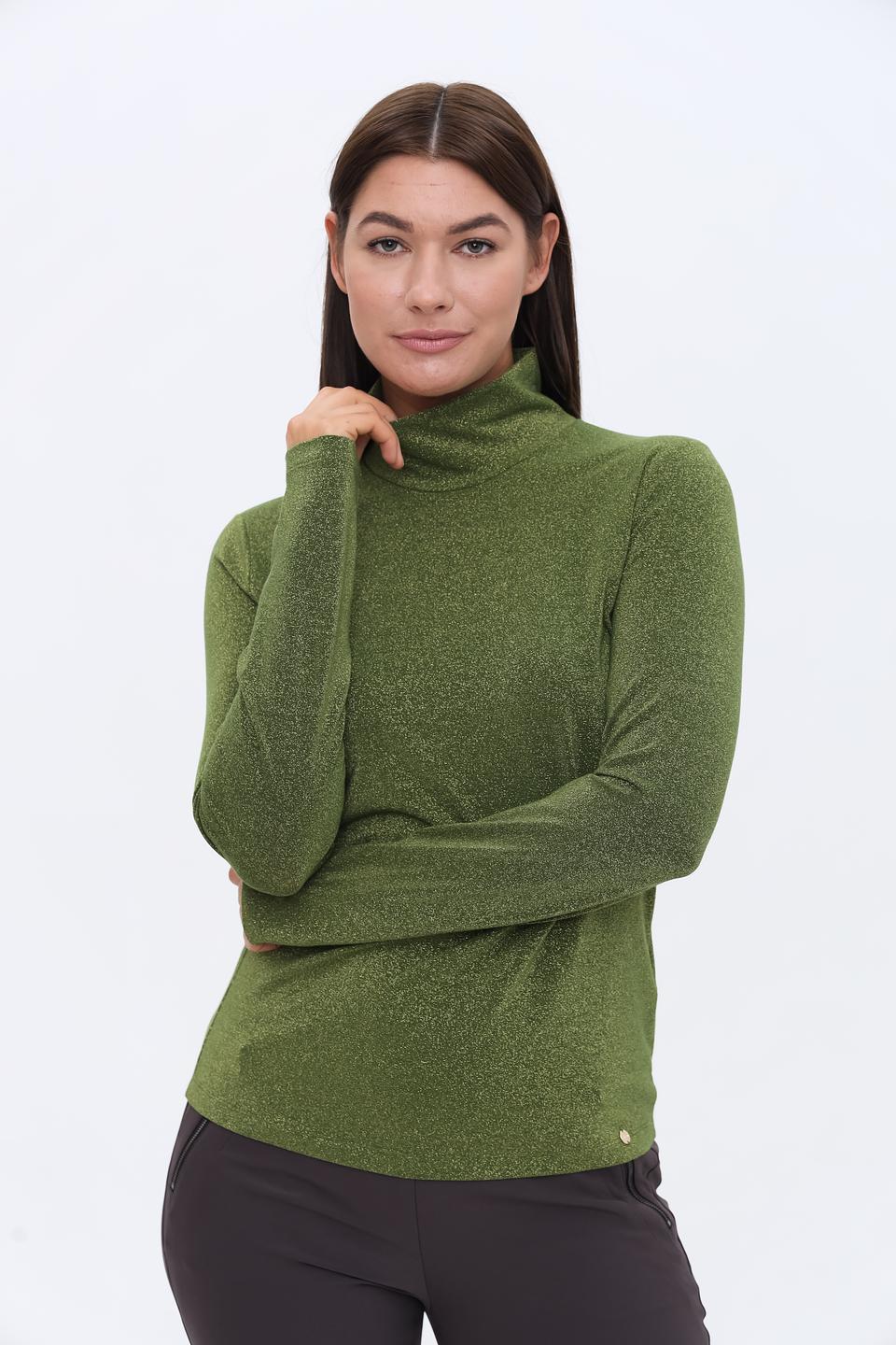 Водолазка Marc Cain с блеском, оливковый