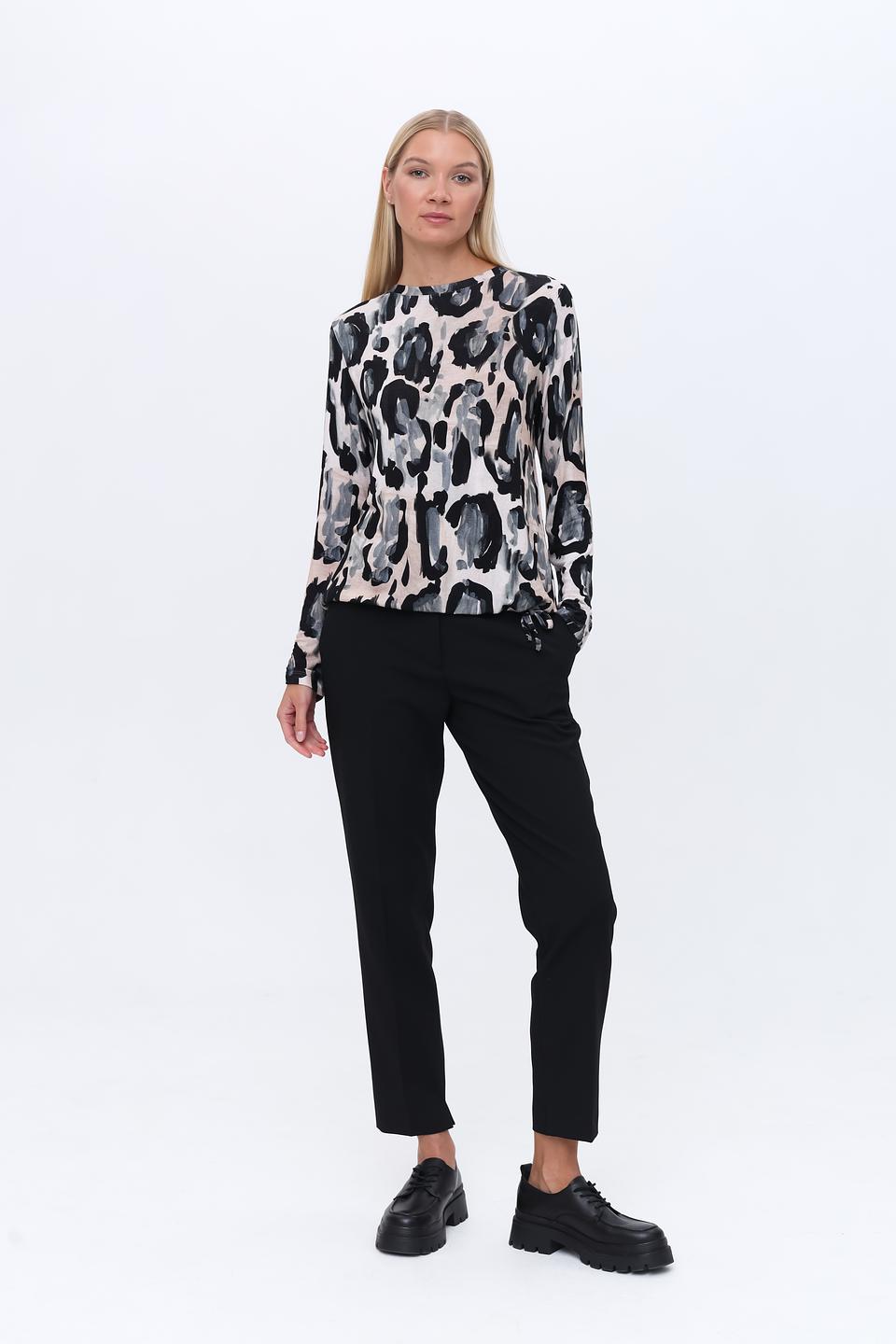 Пуловер Lecomte с леопардовым принтом