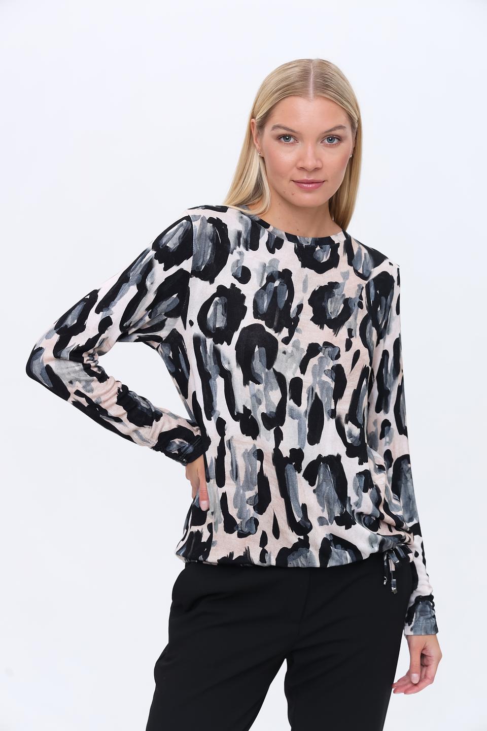 Пуловер Lecomte с леопардовым принтом