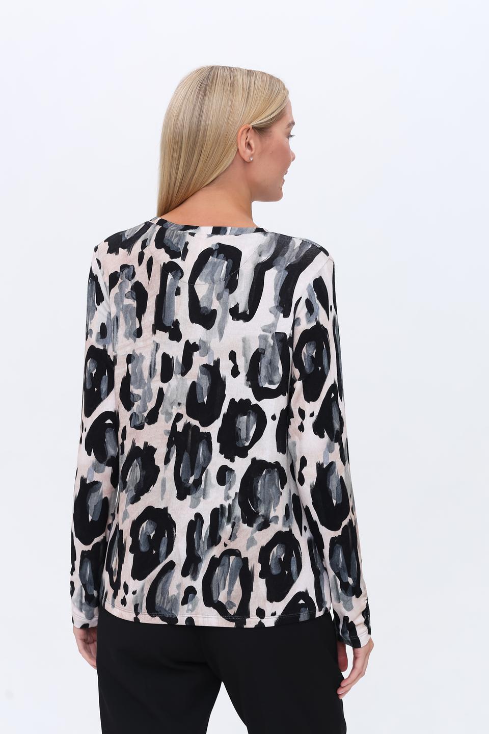 Пуловер Lecomte с леопардовым принтом