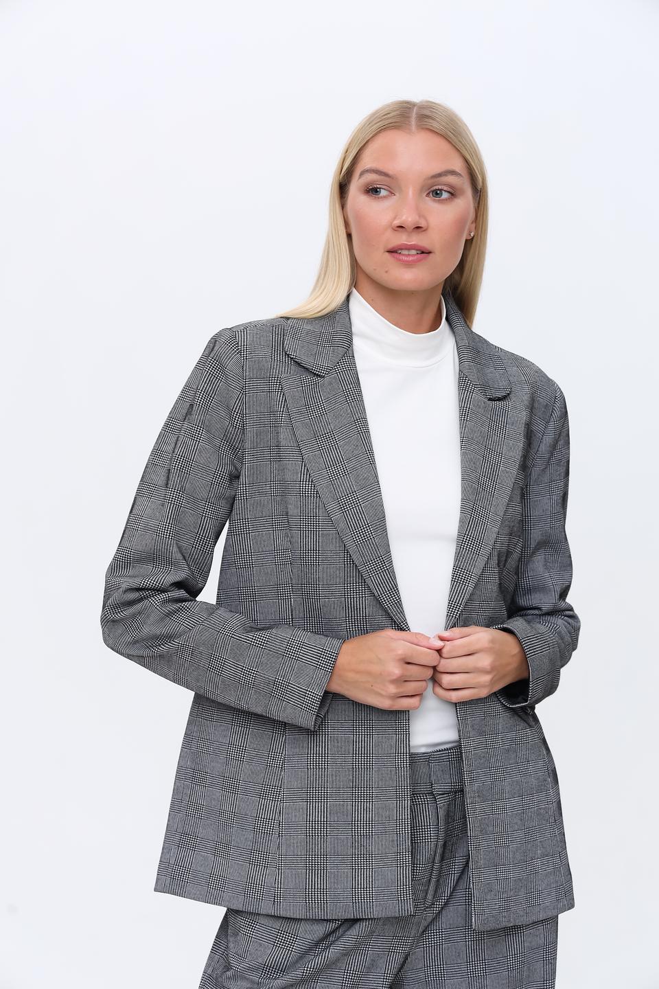 Жакет Monari в клетку серый