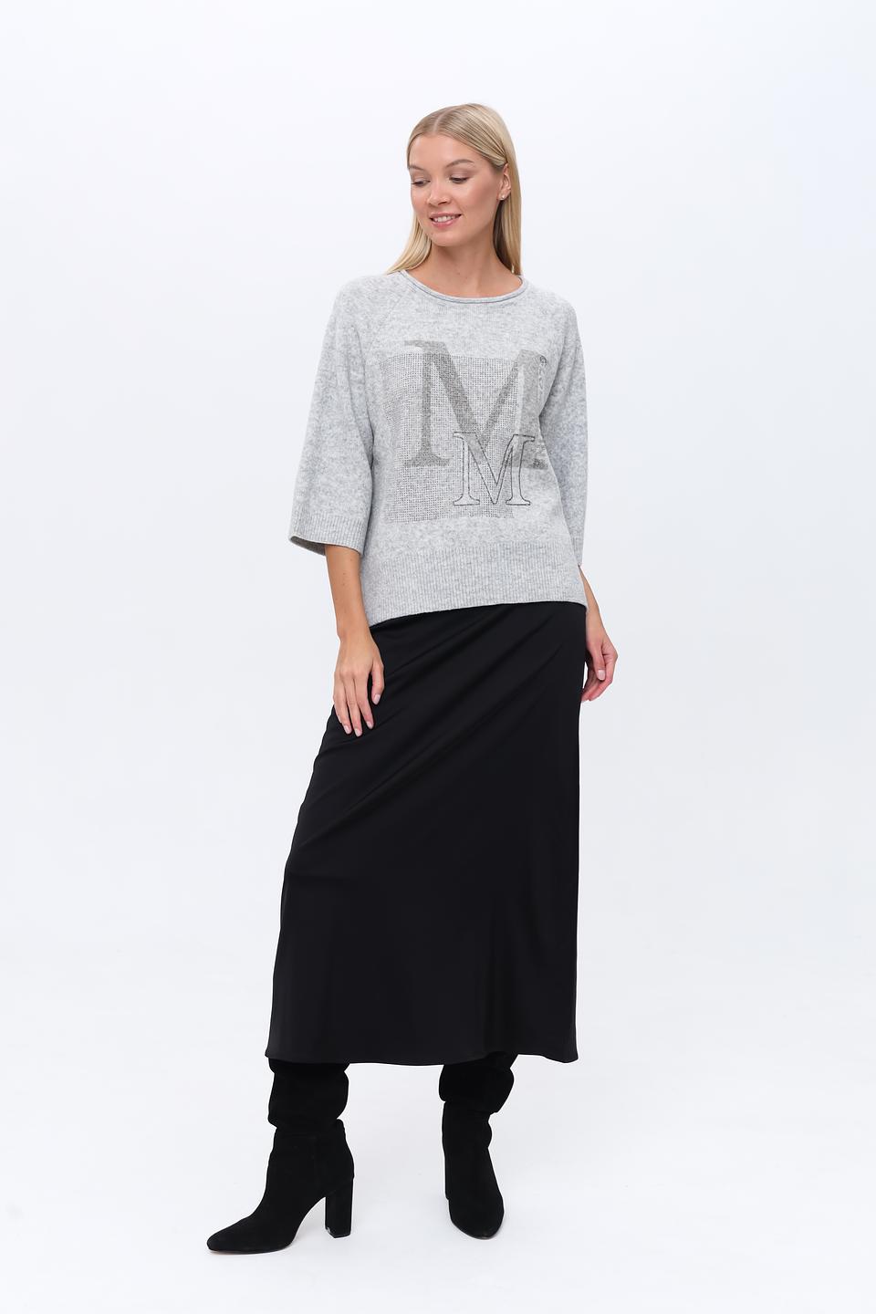 Пуловер Monari с логотипом серый