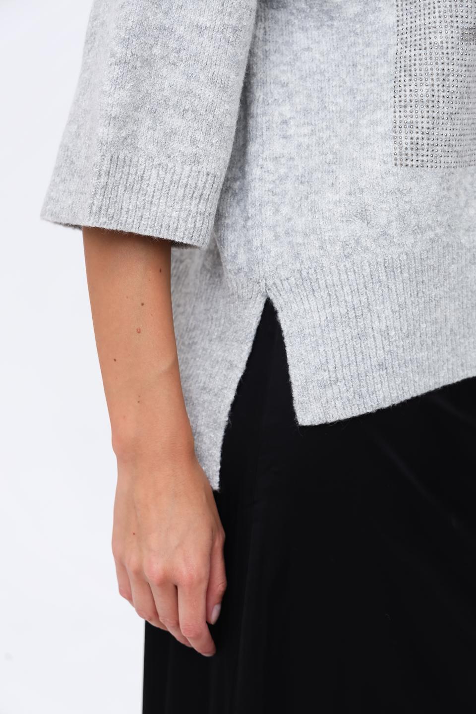 Пуловер Monari с логотипом серый