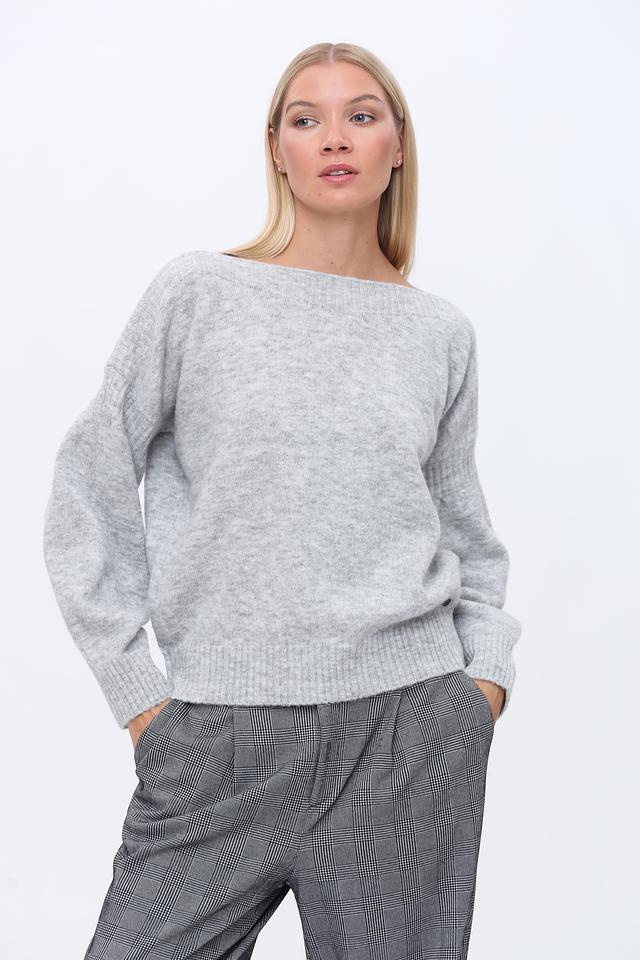 Пуловер Monari серый с рукавом-фонарик