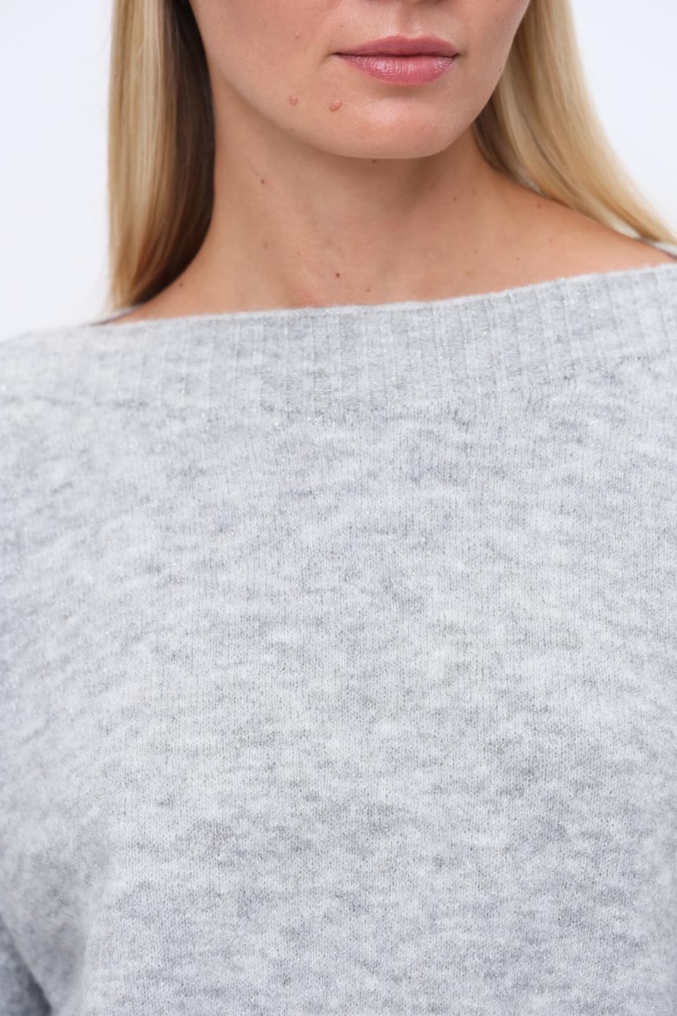 Пуловер Monari серый с рукавом-фонарик