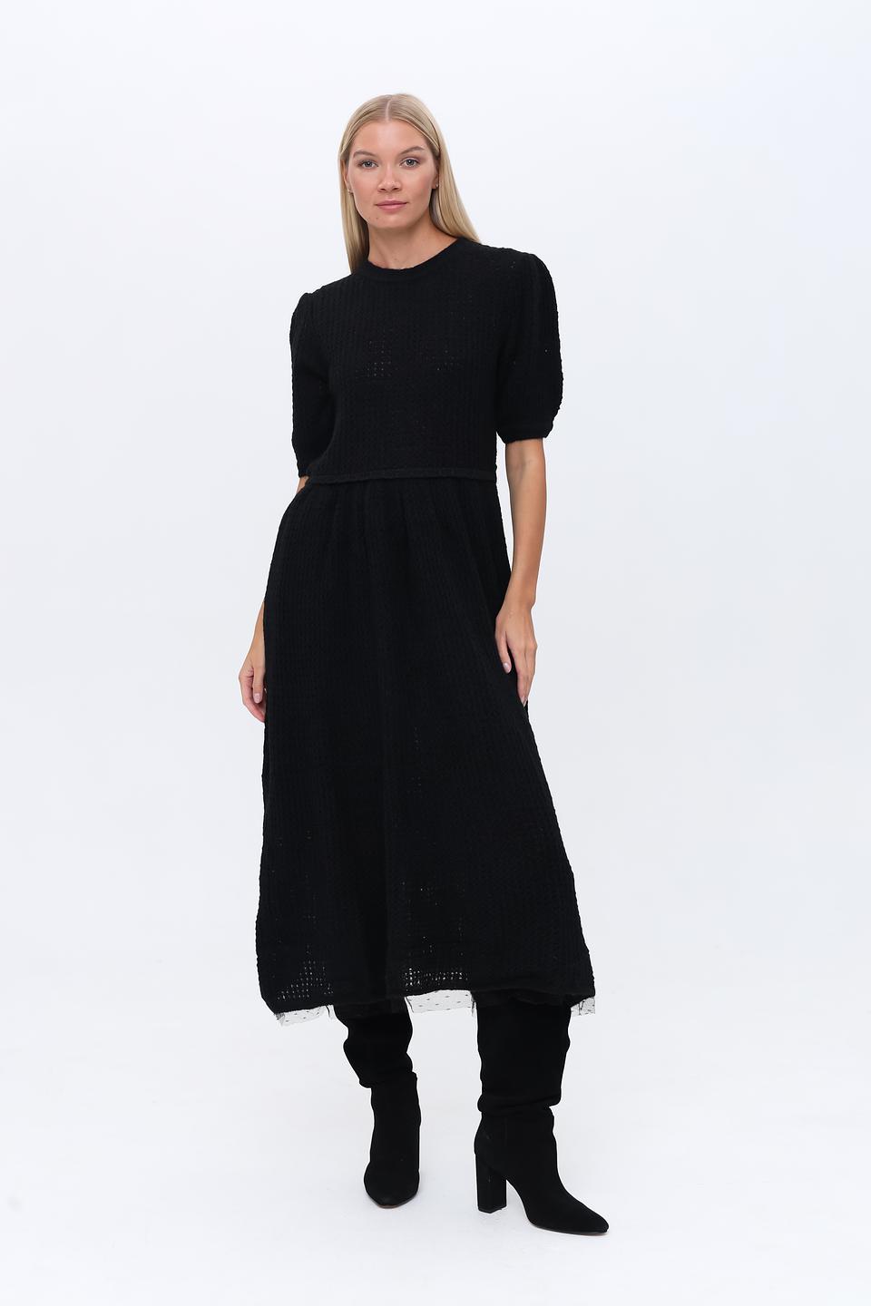 Платье Silvian Heach чёрное с рукавами 3/4