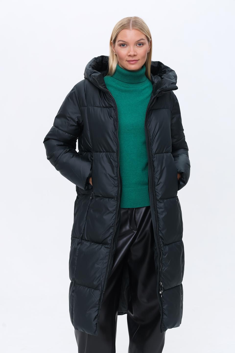 Пальто Pezzo стеганое чёрное