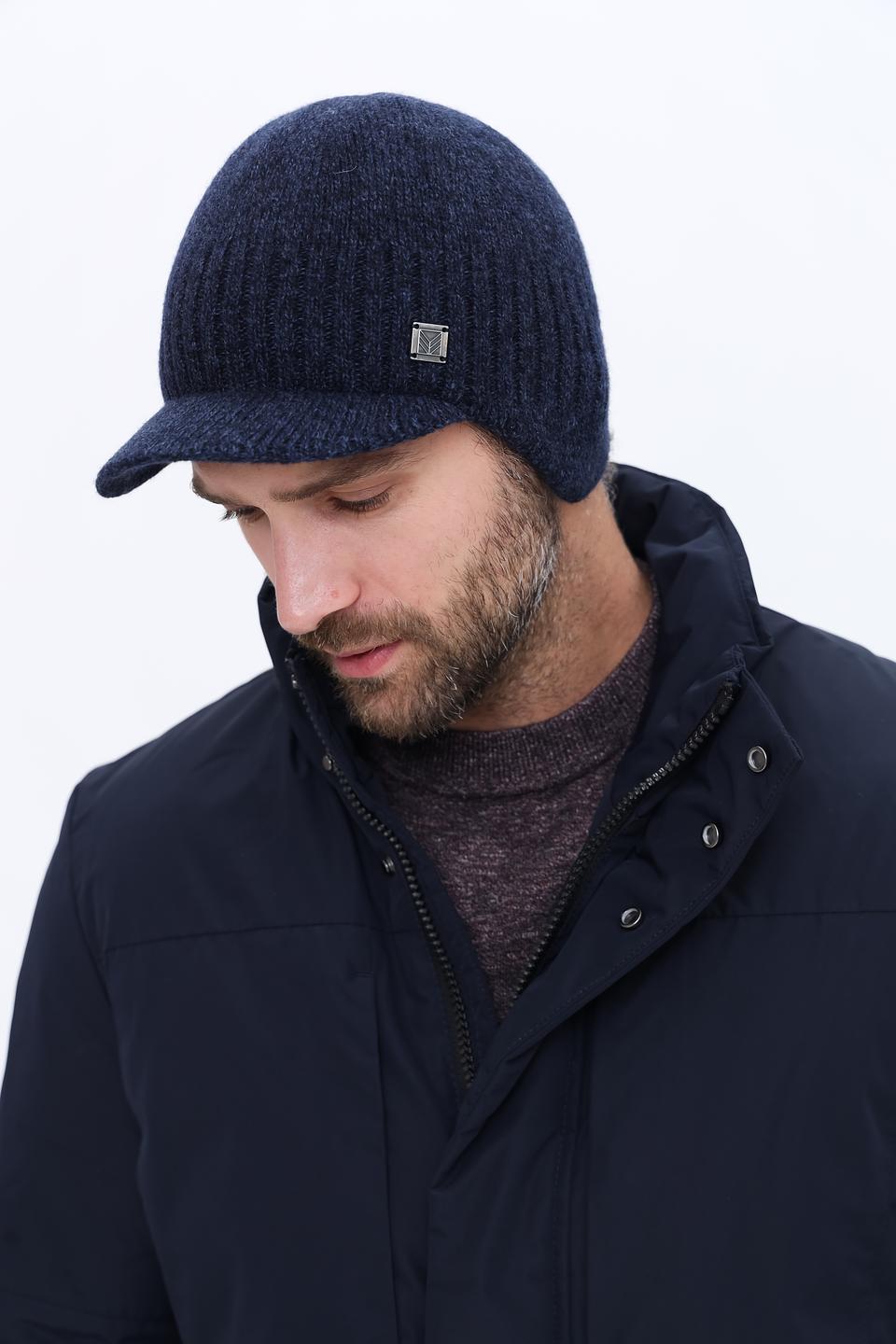 Шапка Marhatter мужская вязаная синяя