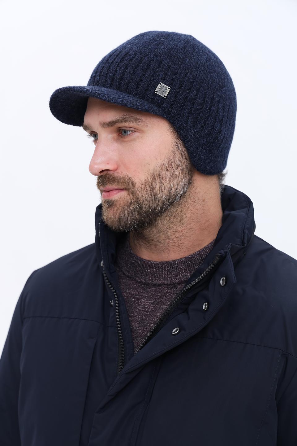 Шапка Marhatter мужская вязаная синяя