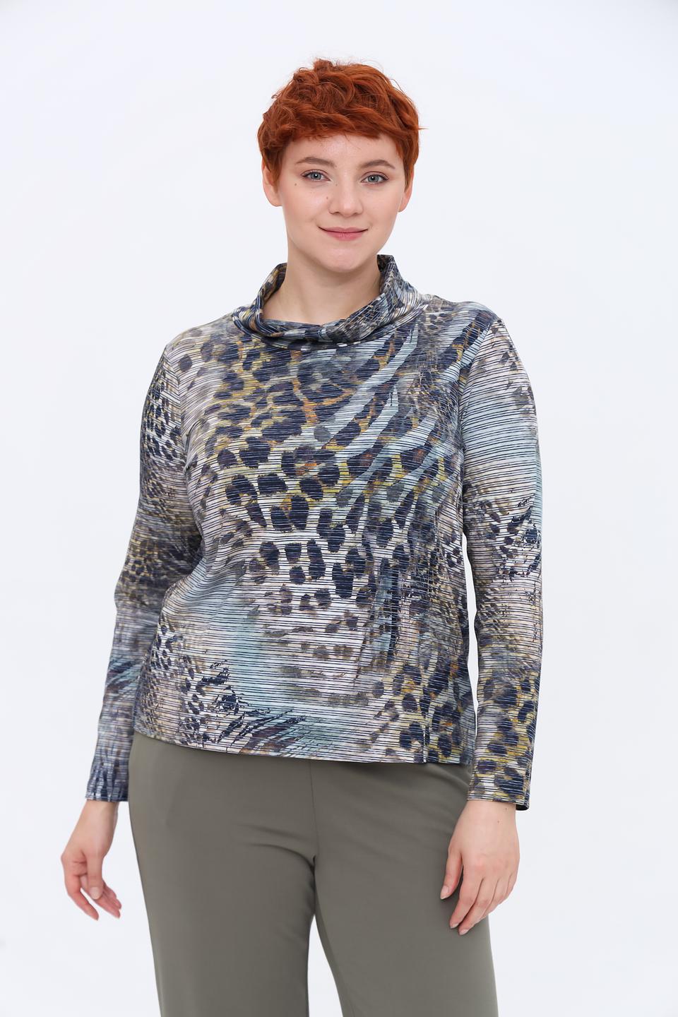 Блуза Erfo с принтом и воротником-стойкой