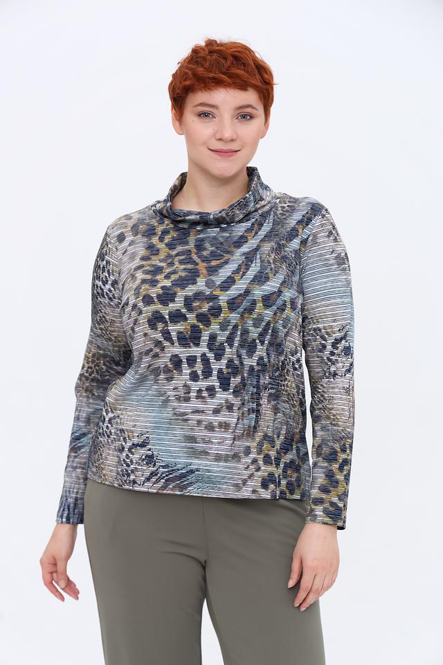 Блуза Erfo с принтом и воротником-стойкой