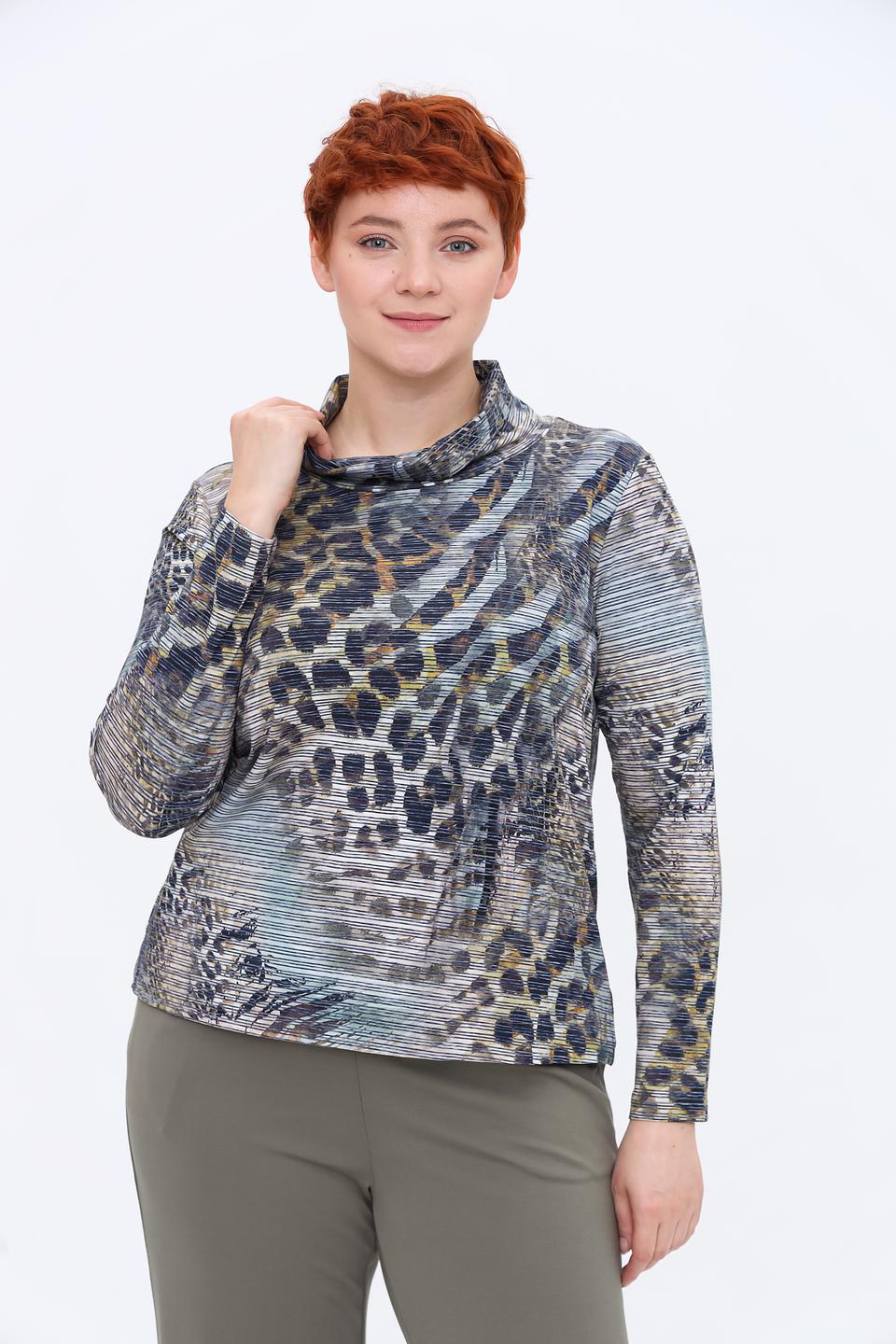 Блуза Erfo с принтом и воротником-стойкой