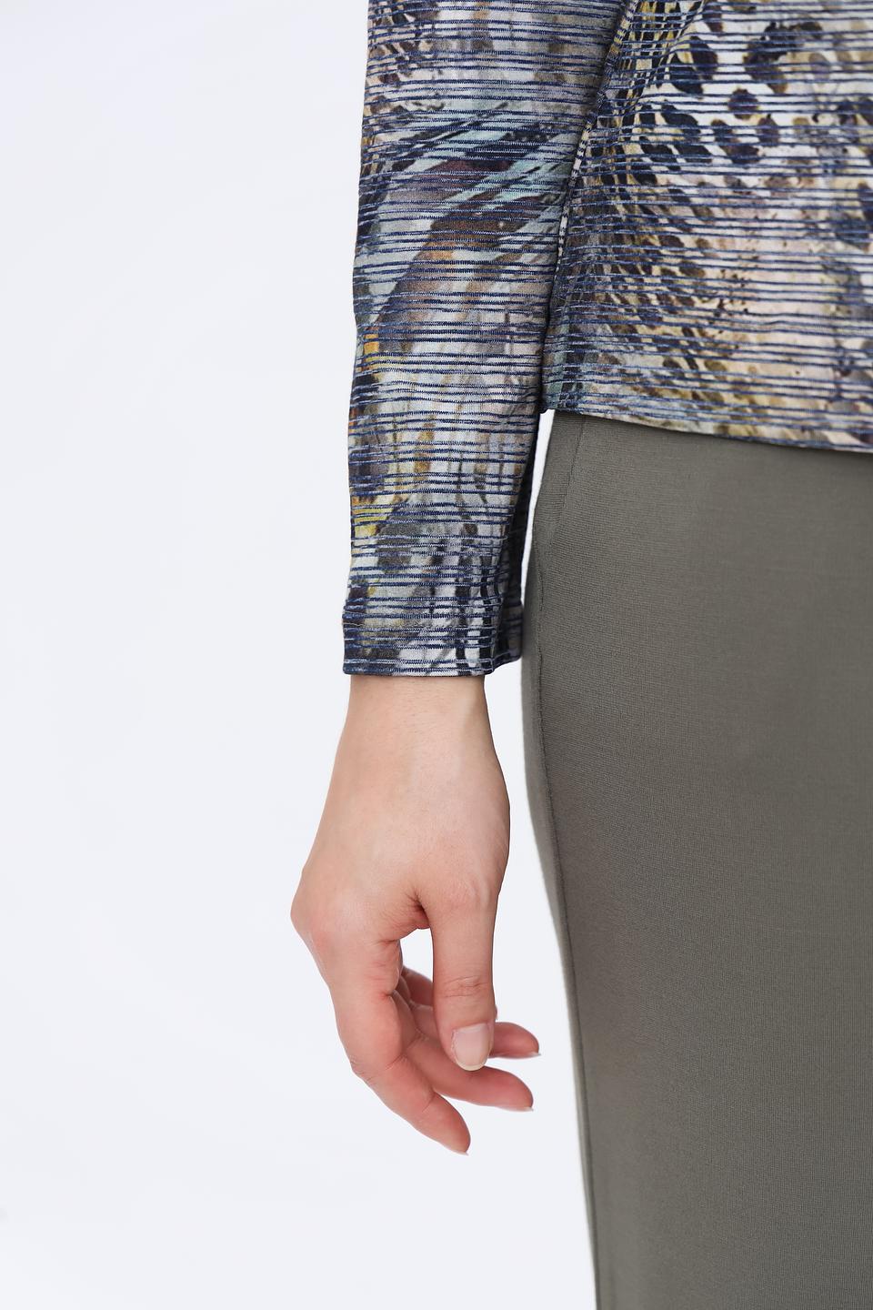 Блуза Erfo с принтом и воротником-стойкой