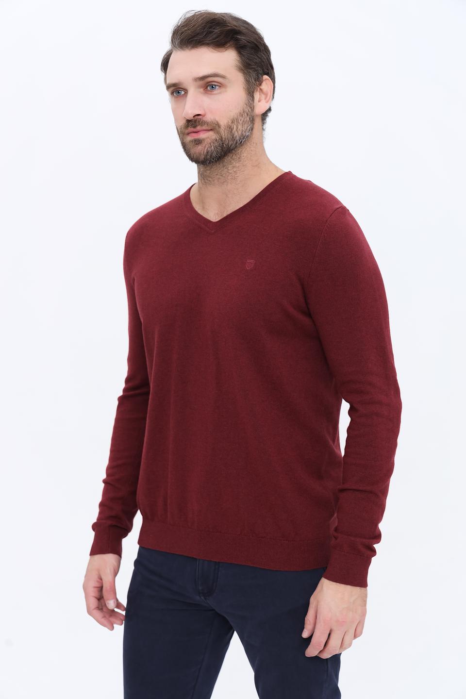 Джемпер Basefield V-образный бордовый
