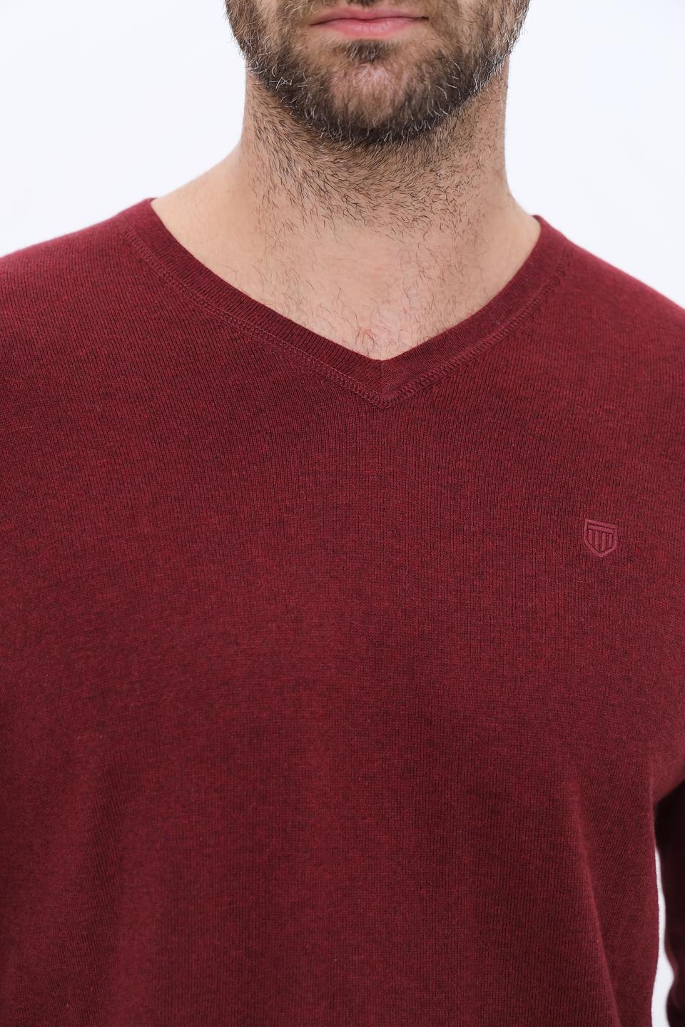 Джемпер Basefield V-образный бордовый