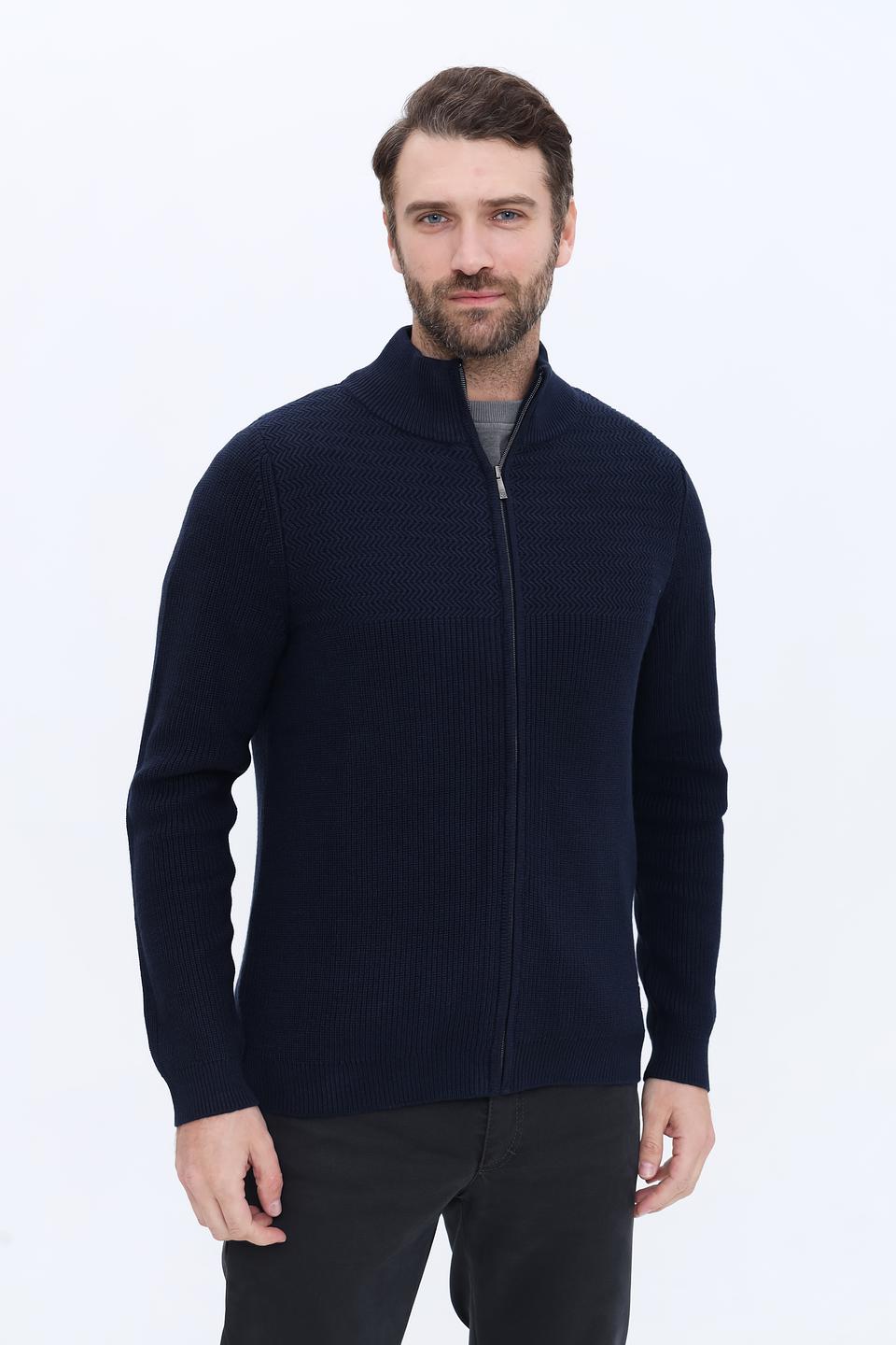Кардиган Basefield мужской тёмно-синий на молнии