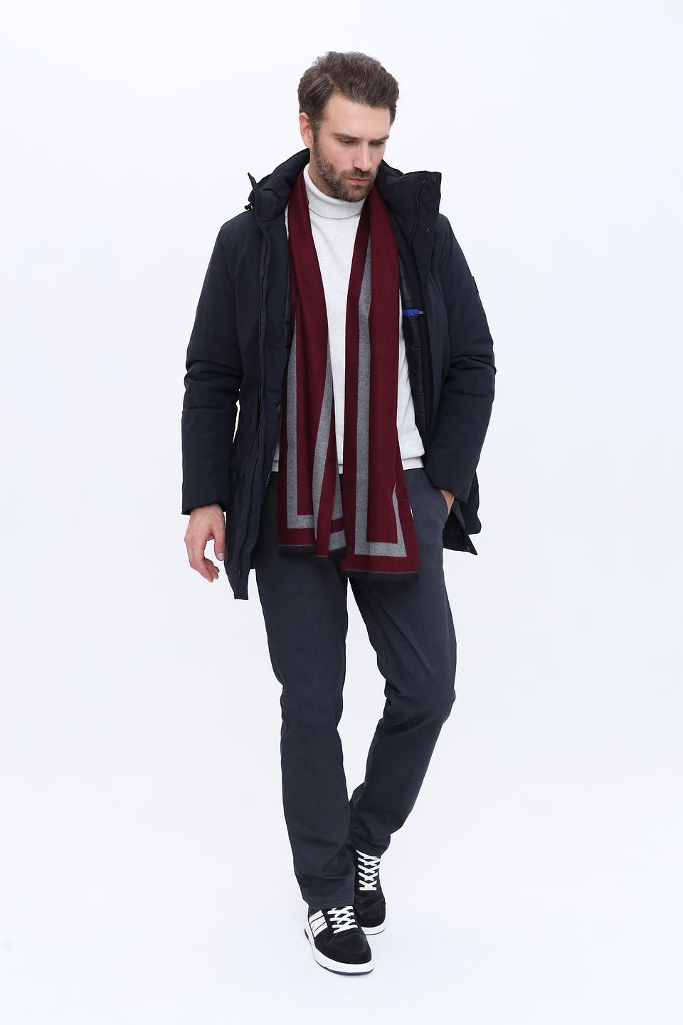 Шарф Pezzo в полоску бордовый