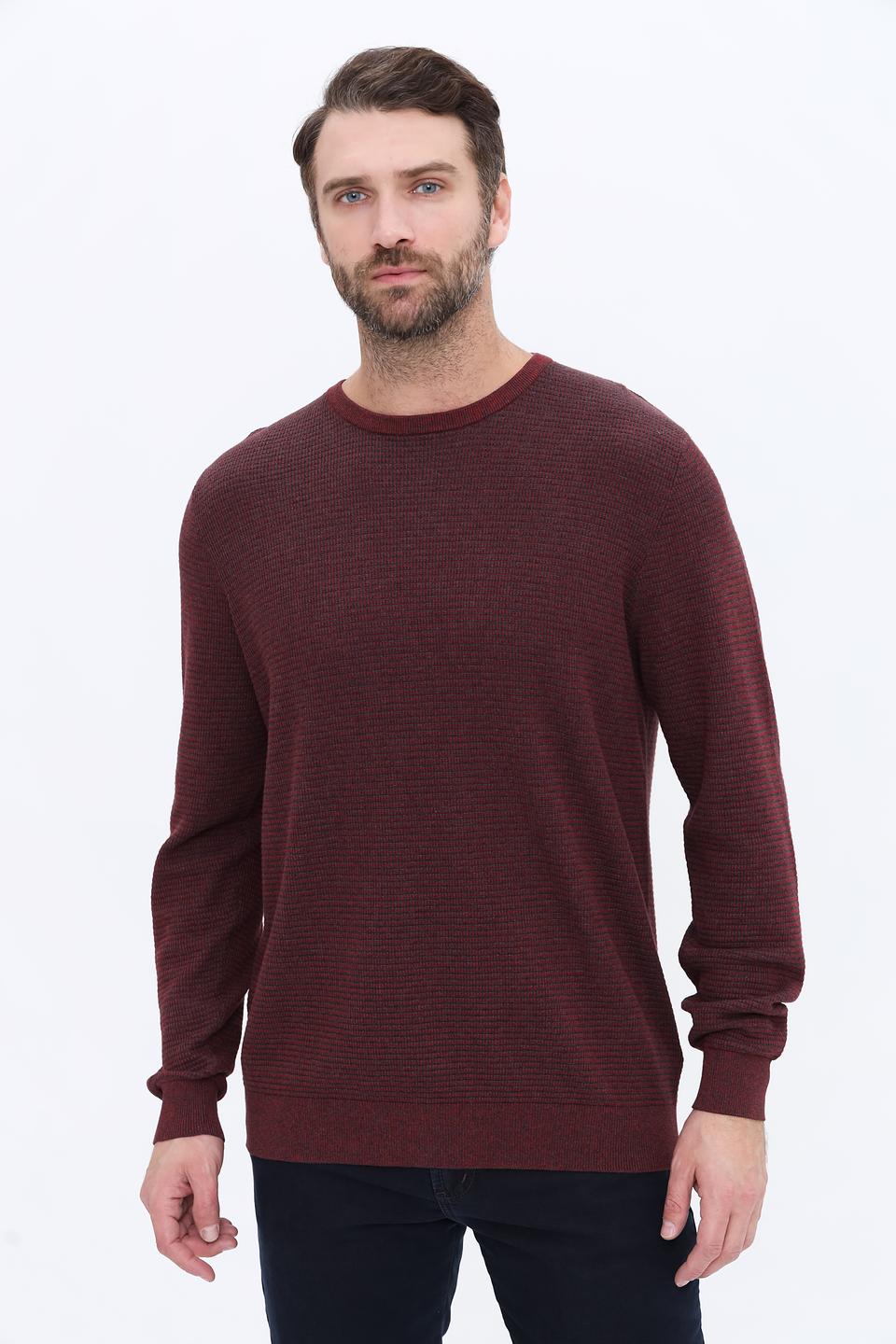 Джемпер Casa Moda бордовый с текстурой