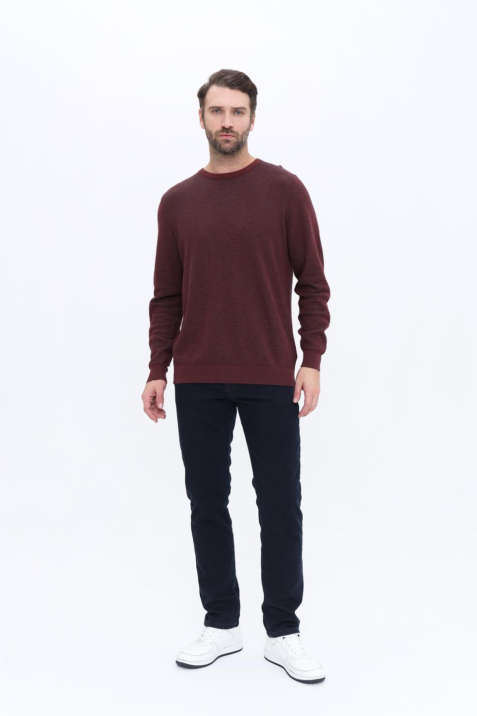 Джемпер Casa Moda бордовый с текстурой