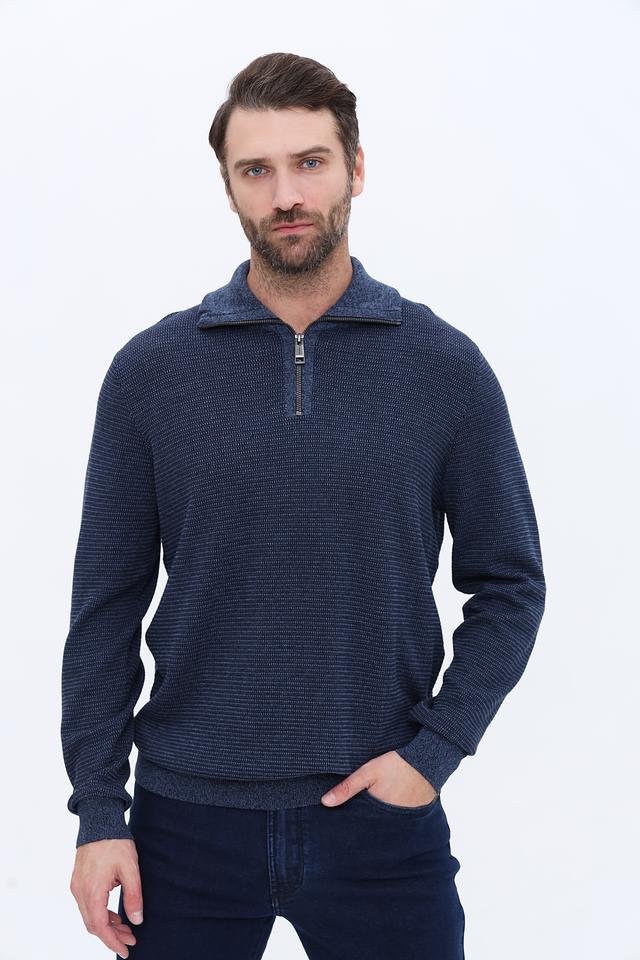 Джемпер Casa Moda с молнией синий