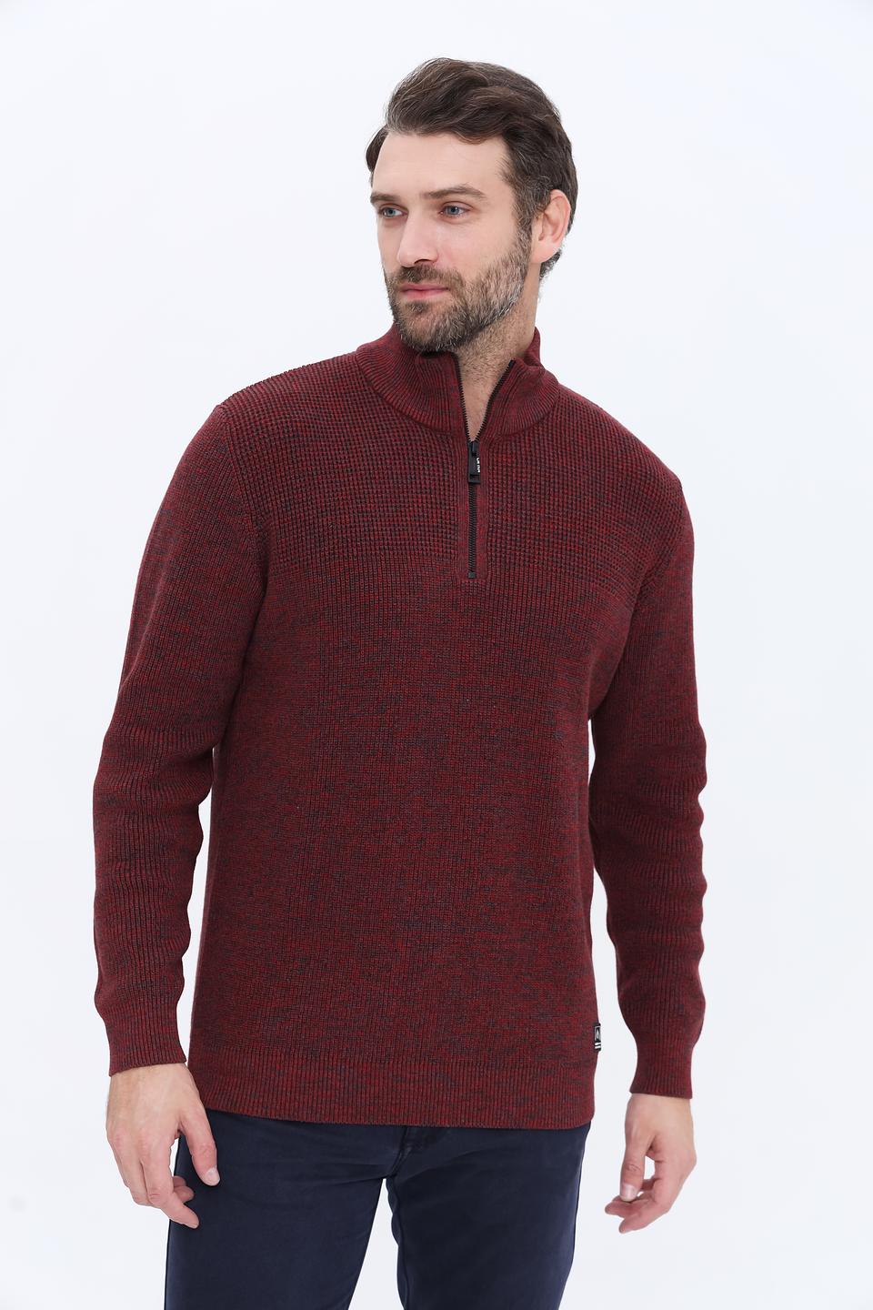 Джемпер Casa Moda с молнией бордовый