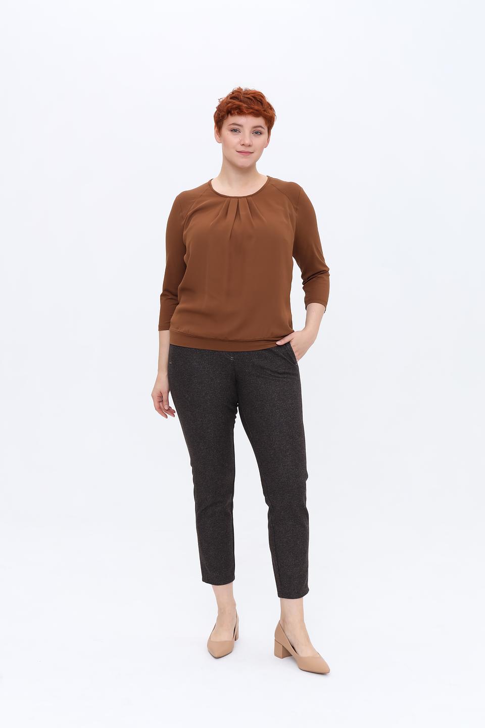 Блуза Frank Walder коричневая с драпировкой