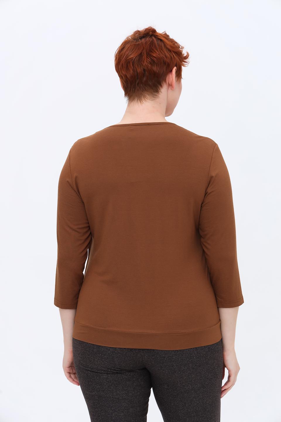 Блуза Frank Walder коричневая с драпировкой