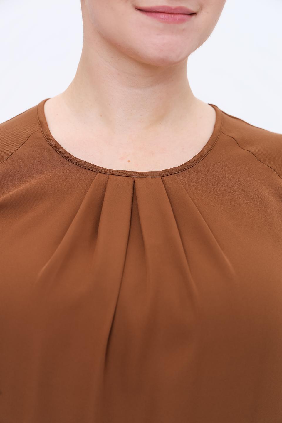 Блуза Frank Walder коричневая с драпировкой