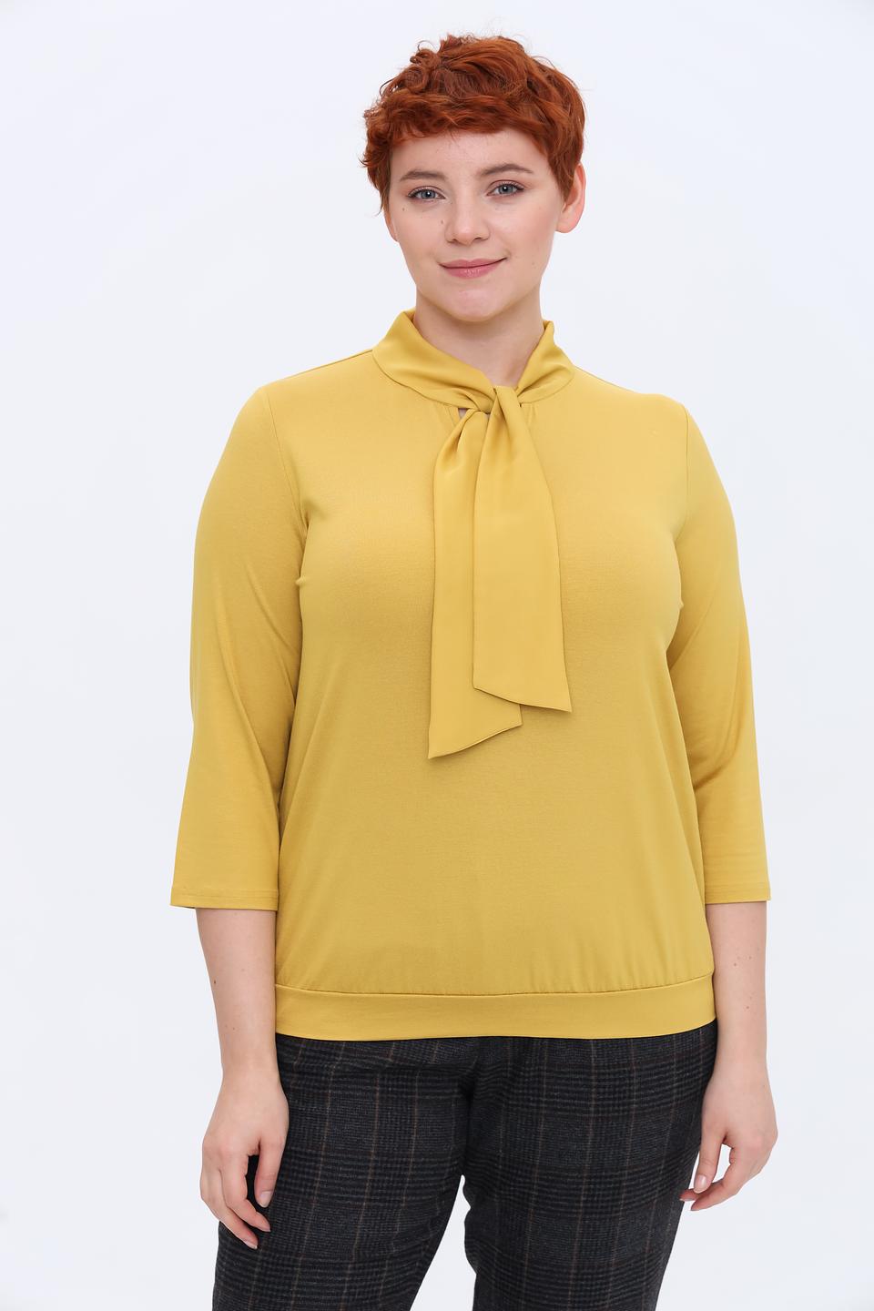 Блуза Frank Walder с бантом горчичный