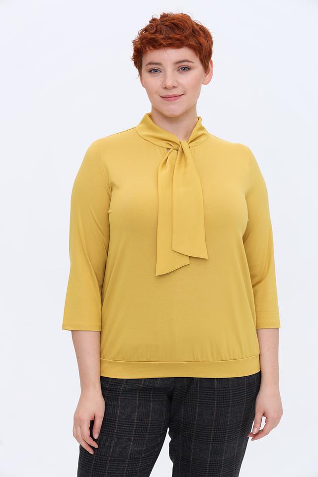 Блуза Frank Walder с бантом горчичный