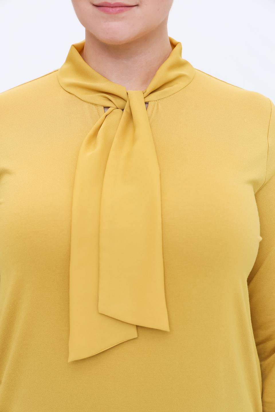 Блуза Frank Walder с бантом горчичный