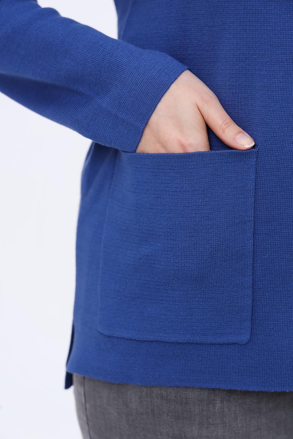 Пуловер Lebek синий с молнией