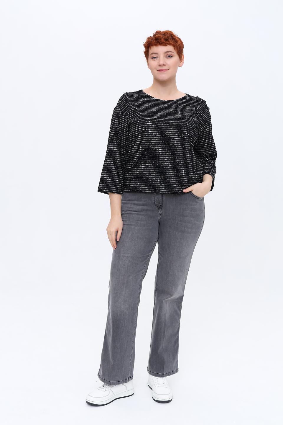 Пуловер Rabe collection в полоску чёрный