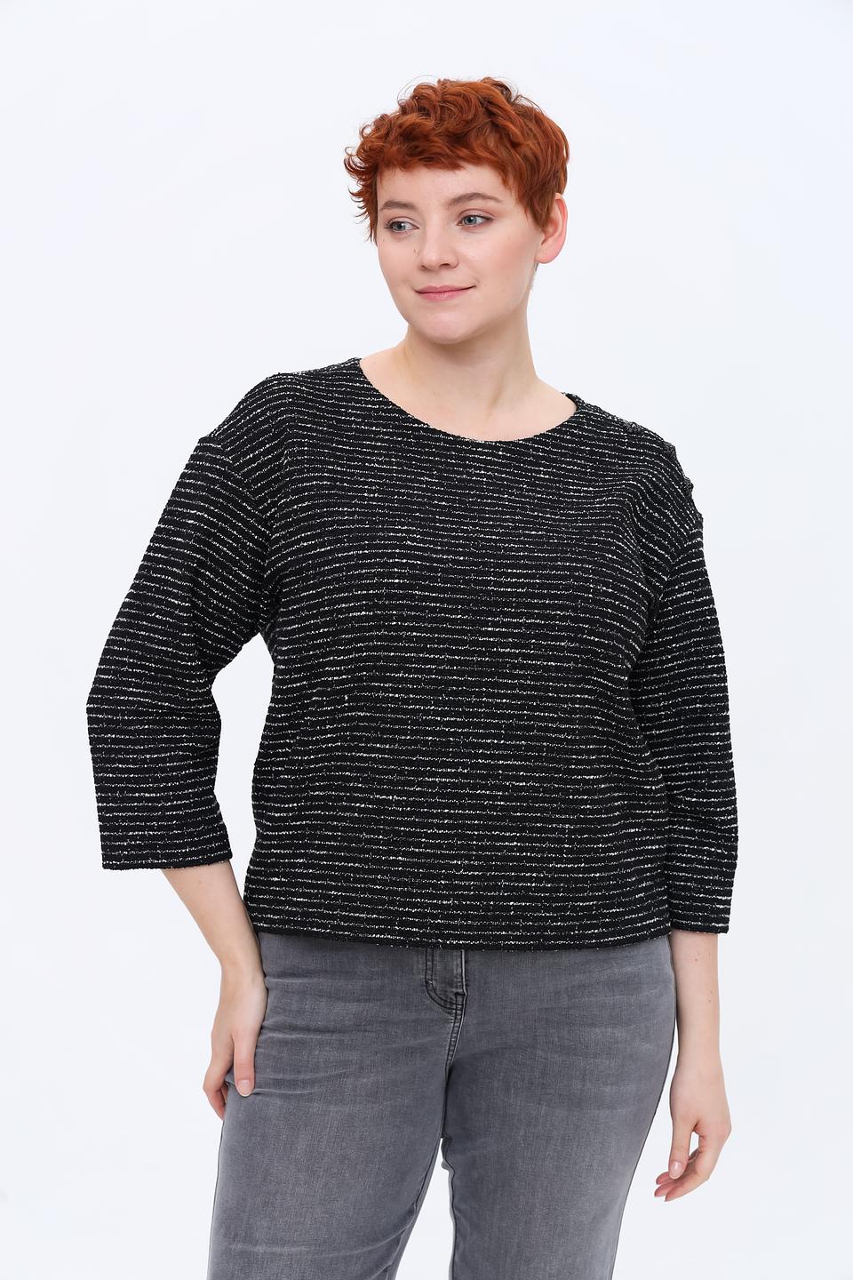 Пуловер Rabe collection в полоску чёрный