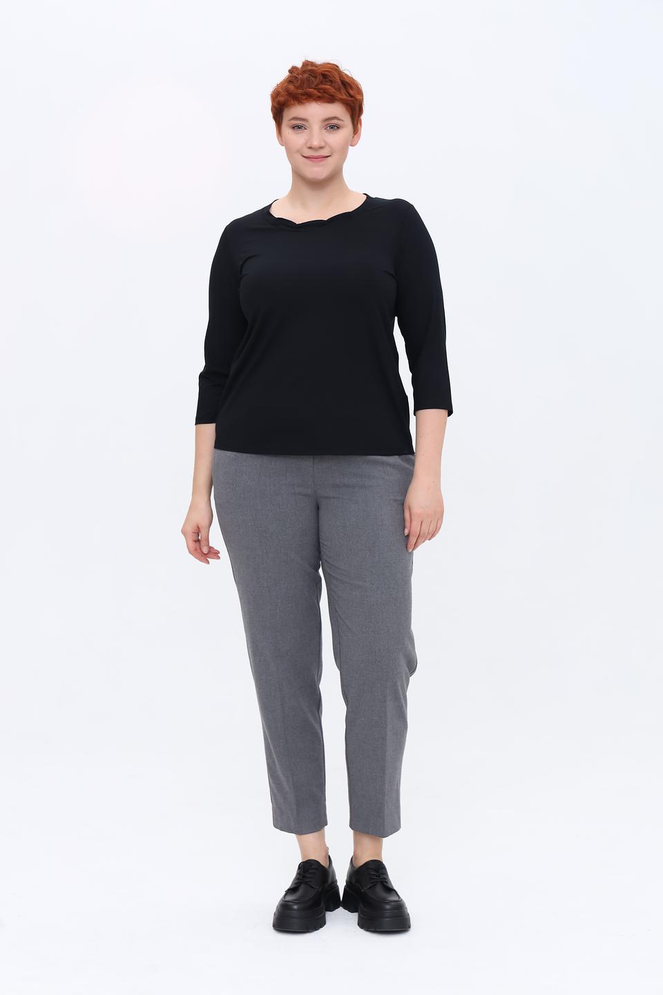 Блуза Frank Walder с фигурным вырезом черная