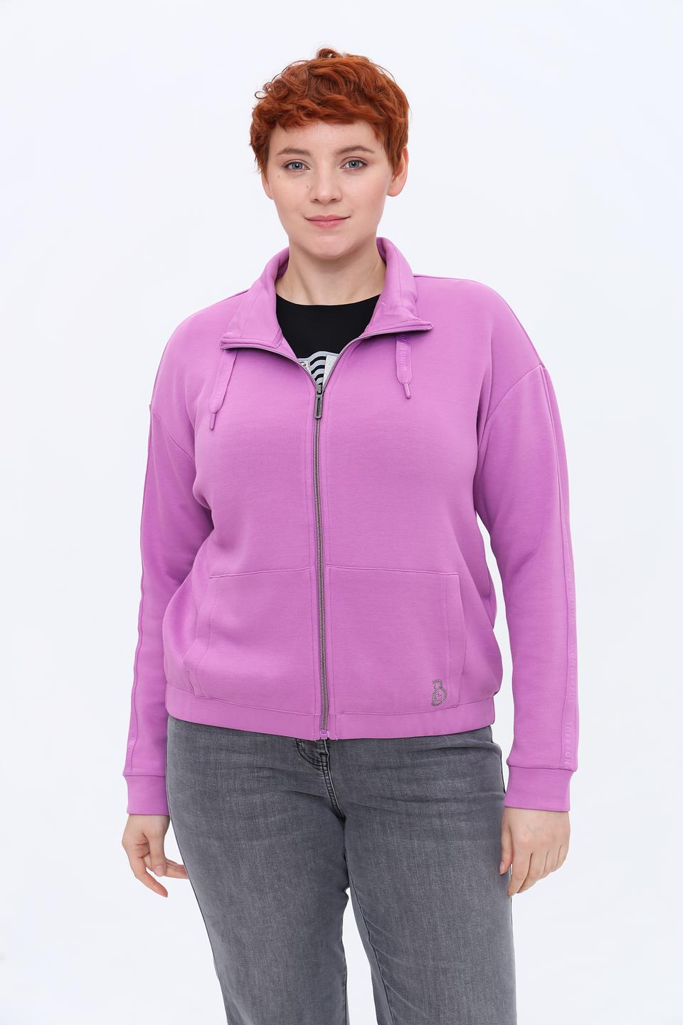 Толстовка Lebek на молнии лавандовая