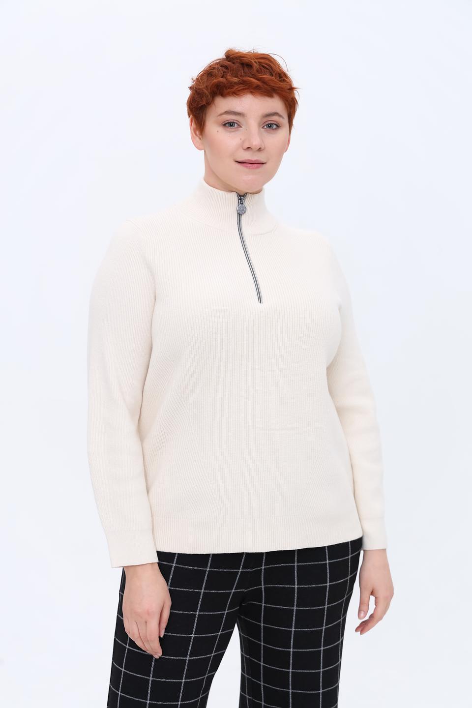 Пуловер Lecomte с молнией кремовый