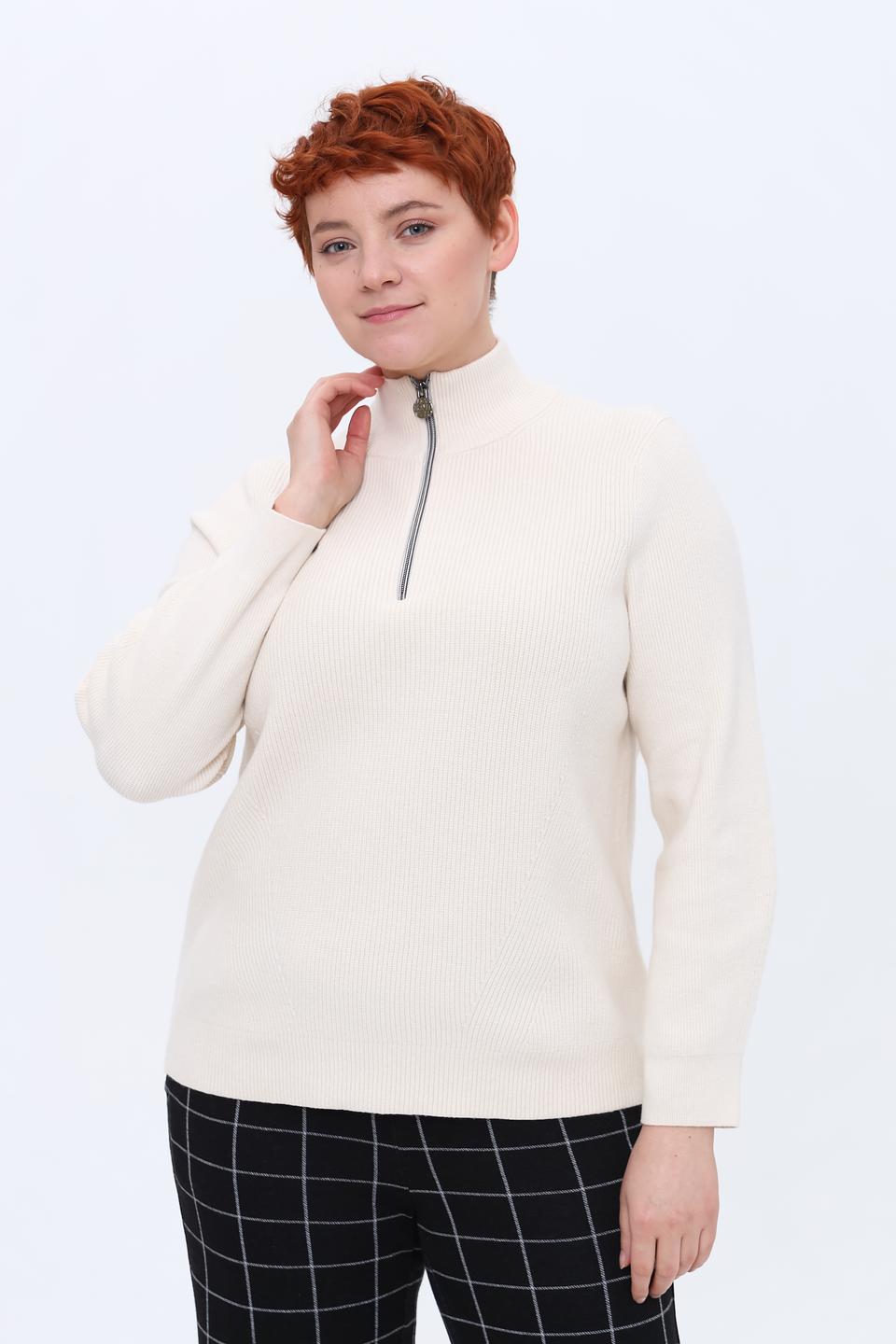 Пуловер Lecomte с молнией кремовый