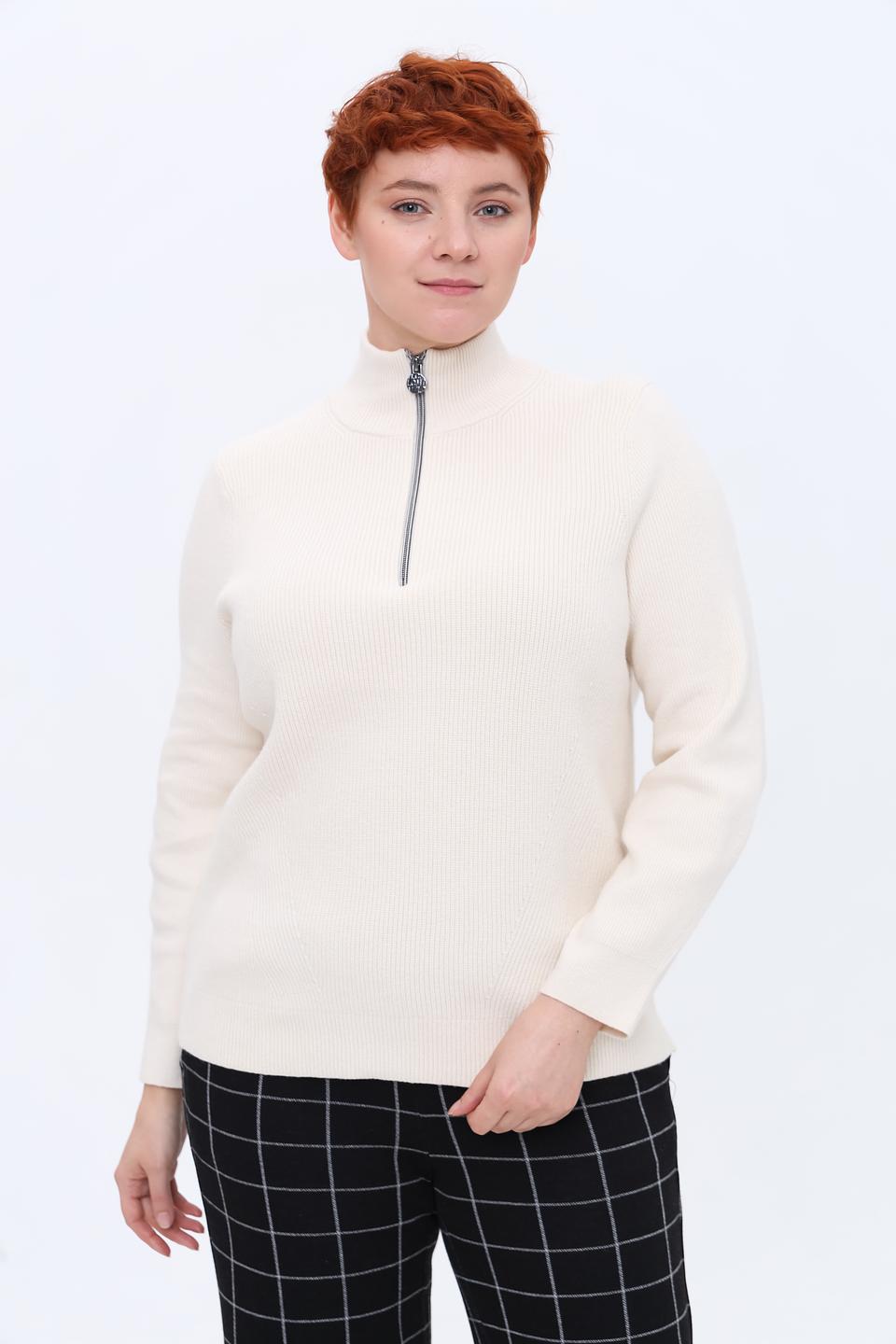 Пуловер Lecomte с молнией кремовый