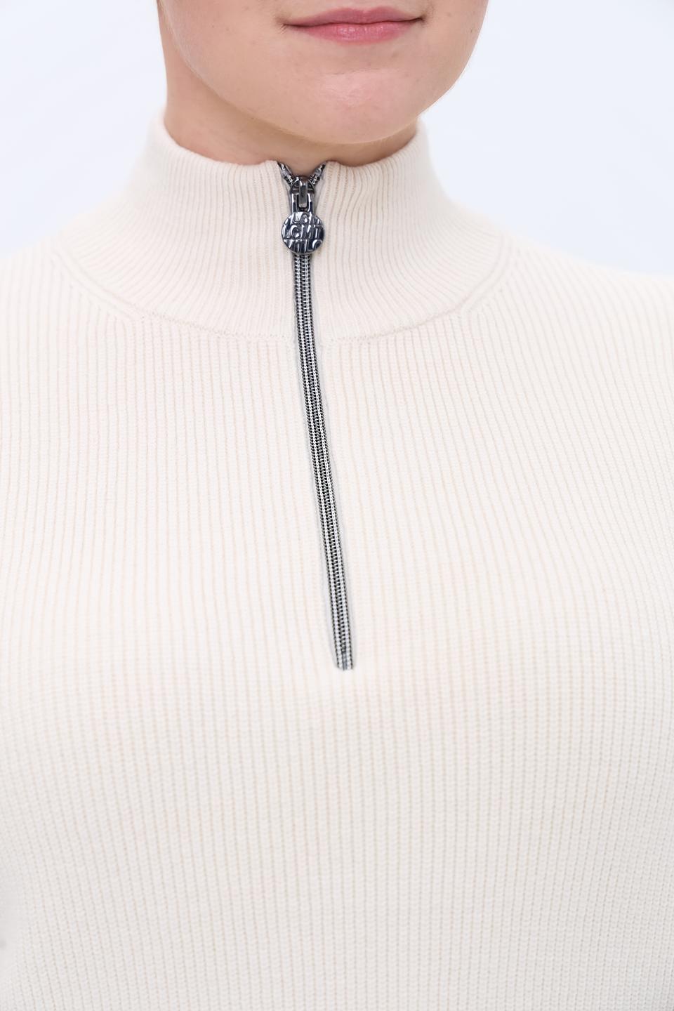 Пуловер Lecomte с молнией кремовый