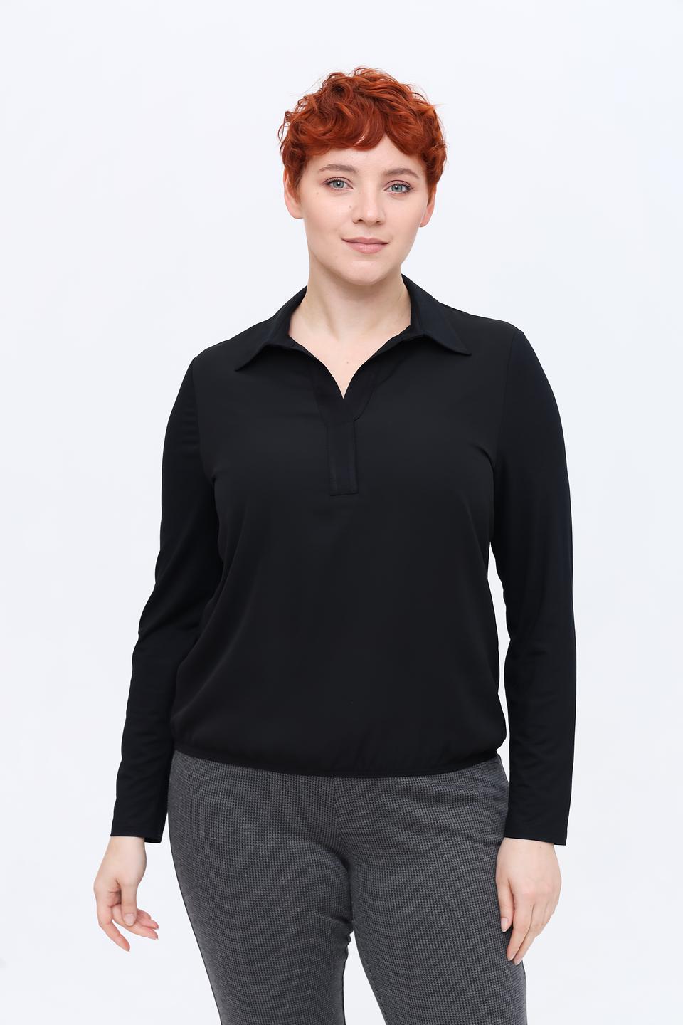 Блуза Frank Walder с воротником-поло чёрная