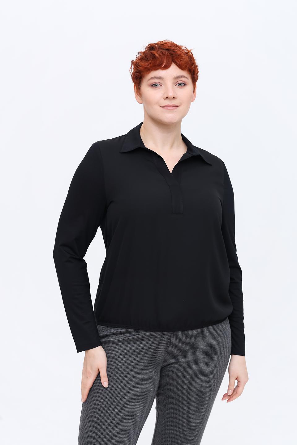 Блуза Frank Walder с воротником-поло чёрная