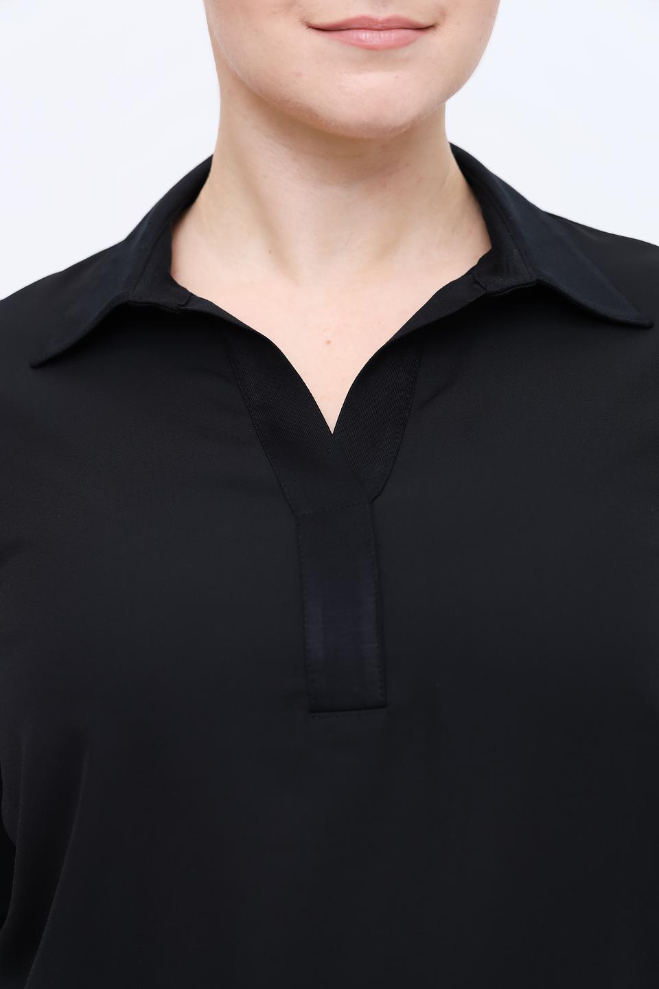 Блуза Frank Walder с воротником-поло чёрная