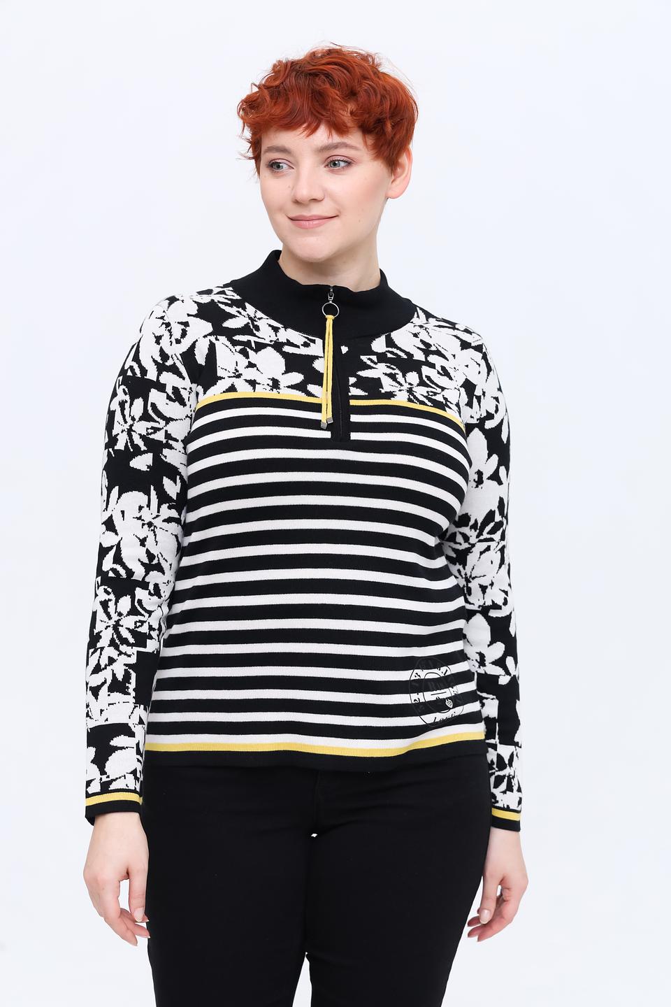 Пуловер Rabe collection черно-белый