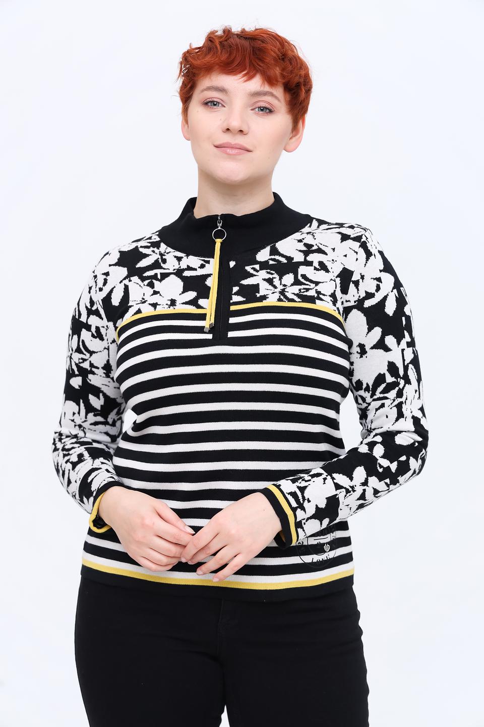 Пуловер Rabe collection черно-белый