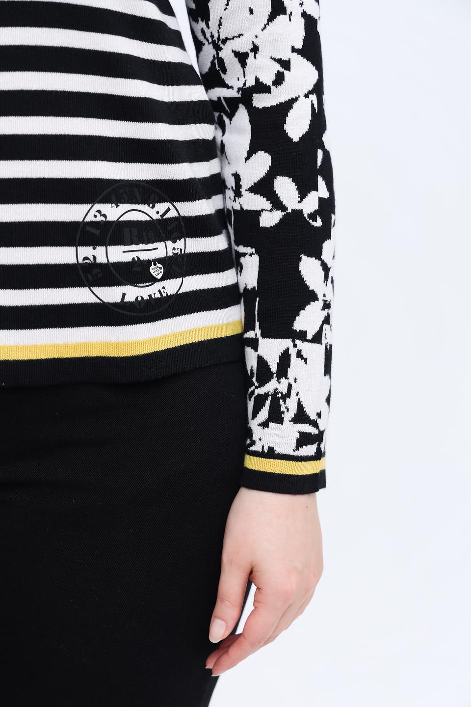 Пуловер Rabe collection черно-белый