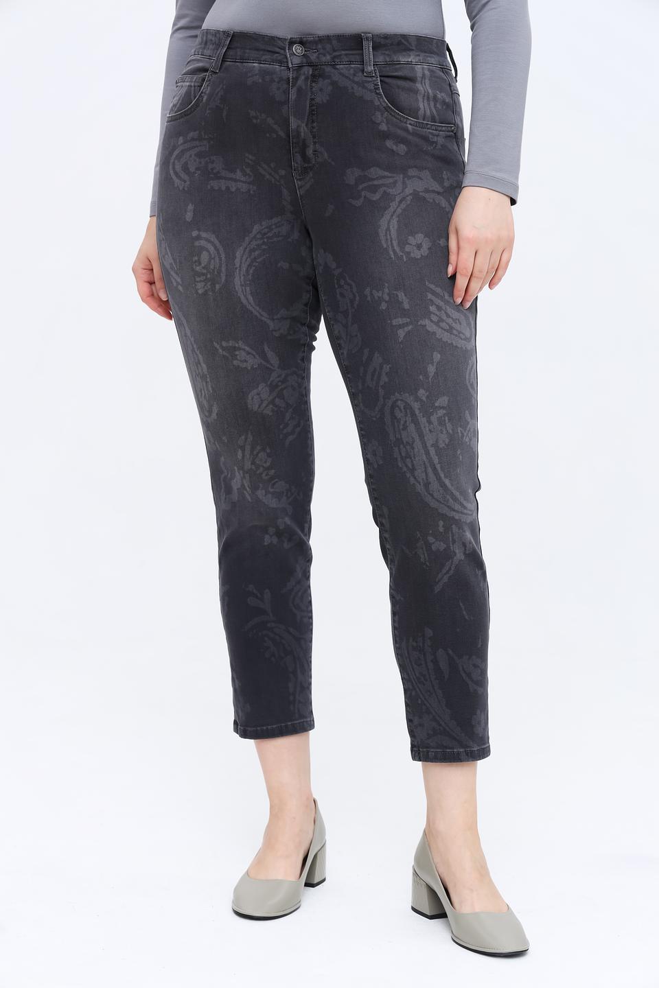 Джинсы Rabe collection с узором серые